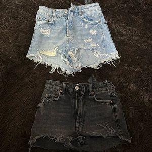 Two Denim High Waist Shorts